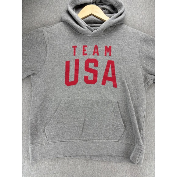Team USA Hoodie Mens L Outerstuff Gray Red Pullover Fleece Oympic National Team - Picture 1 of 11